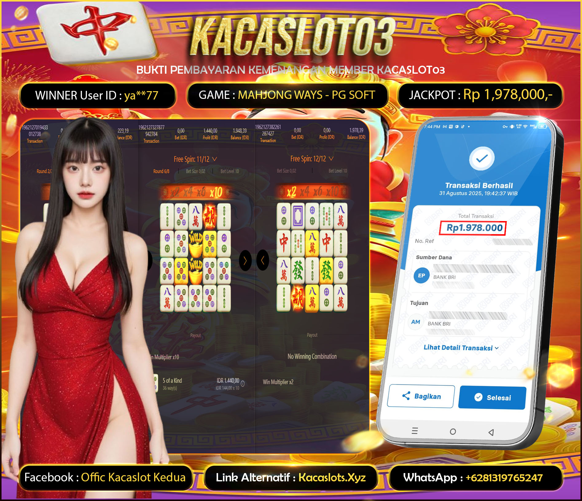 KACASLOT03 Bukti Kemenangan MAHJONG WAYS – PG SOFT