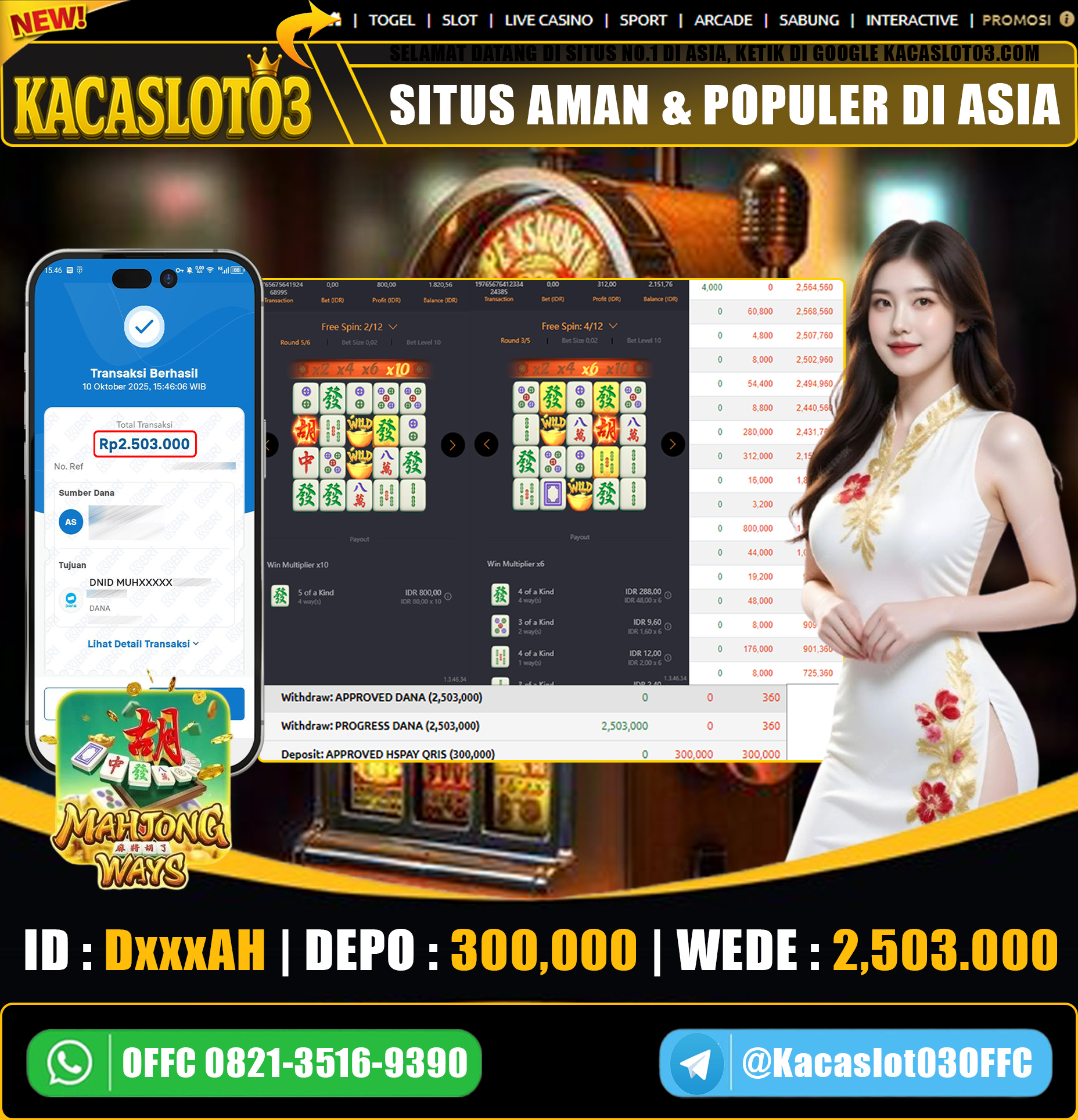 KACASLOT03 Bukti Kemenangan MAHJONG WAYS
