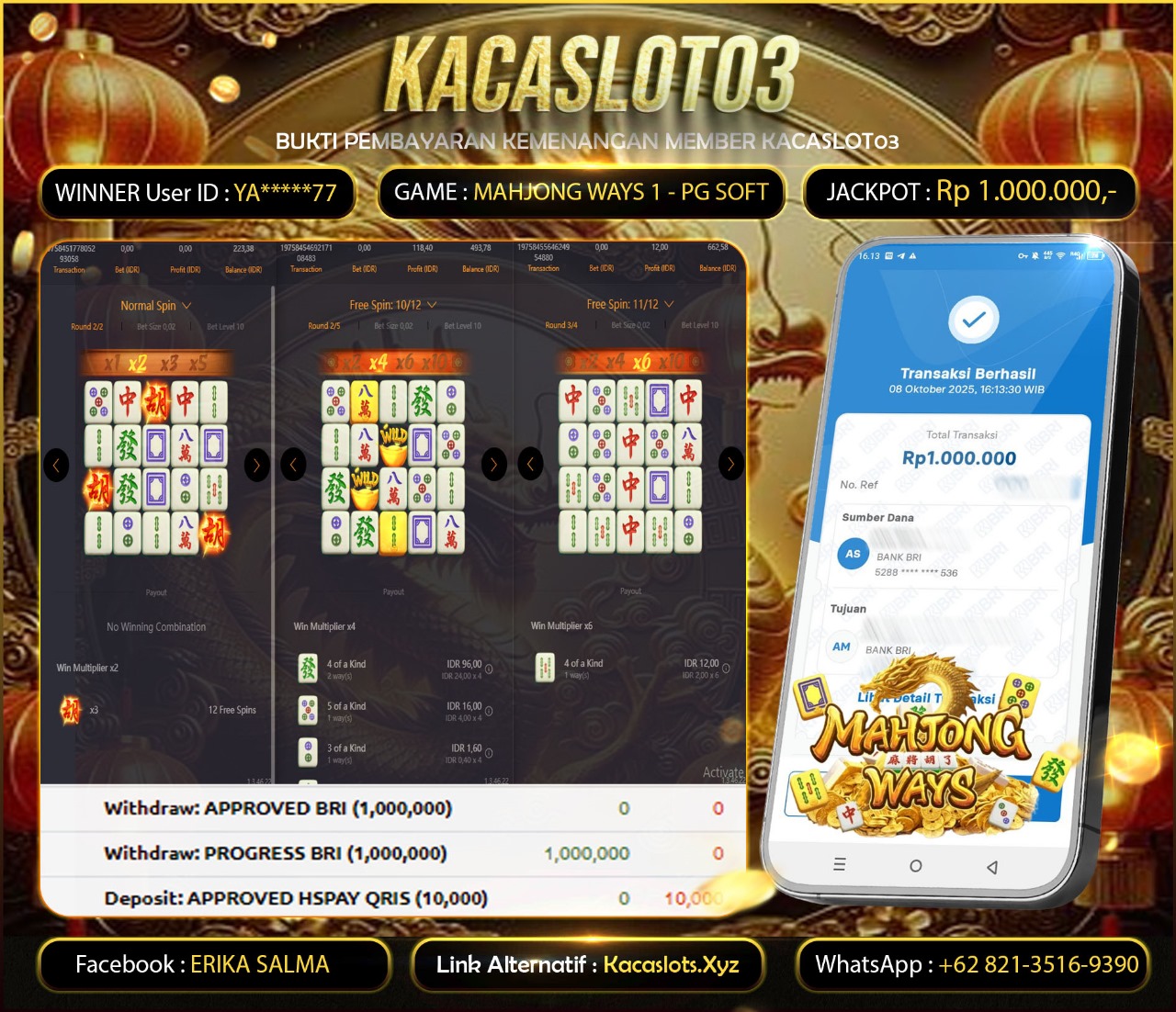 KACASLOT03 Bukti Kemenangan MAHJONG WAYS