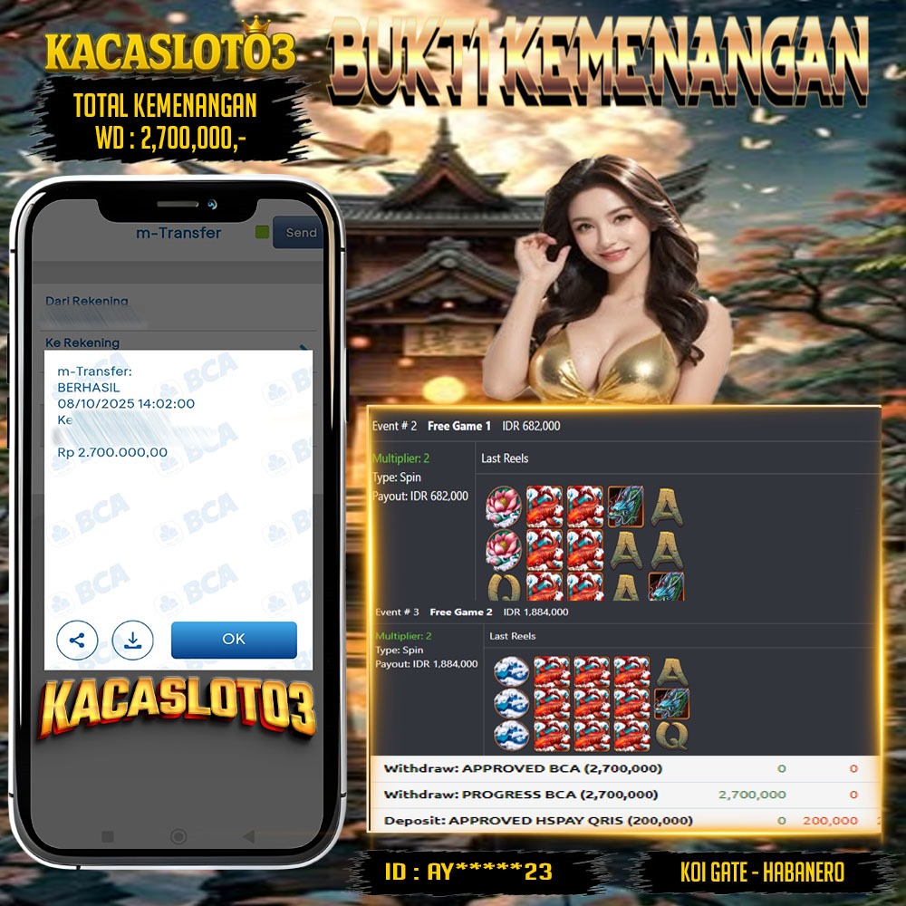 KACASLOT03 Bukti Kemenangan KOI GATE HABANERO