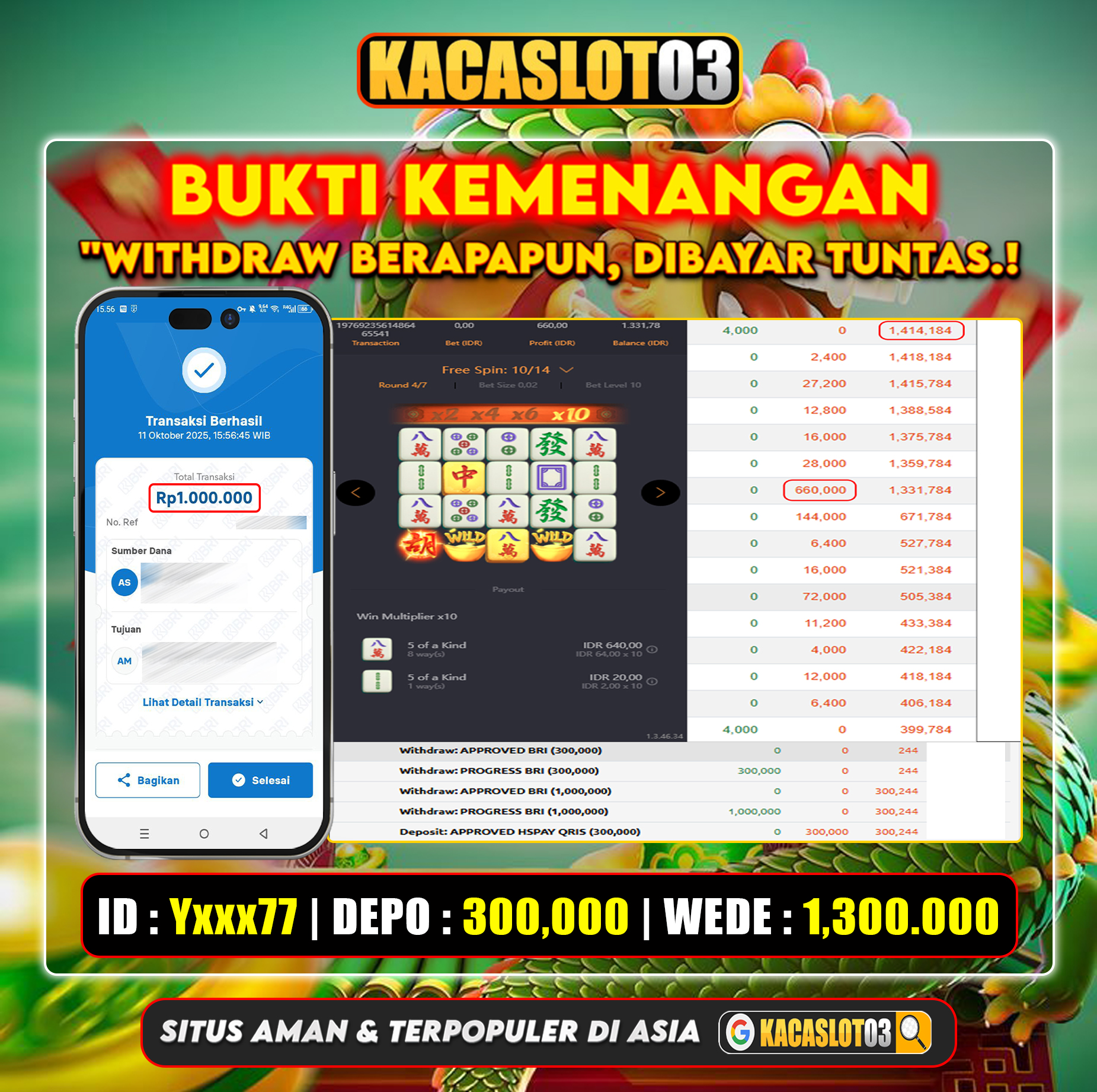 KACASLOT03 Bukti Kemenangan MAHJONG WAYS
