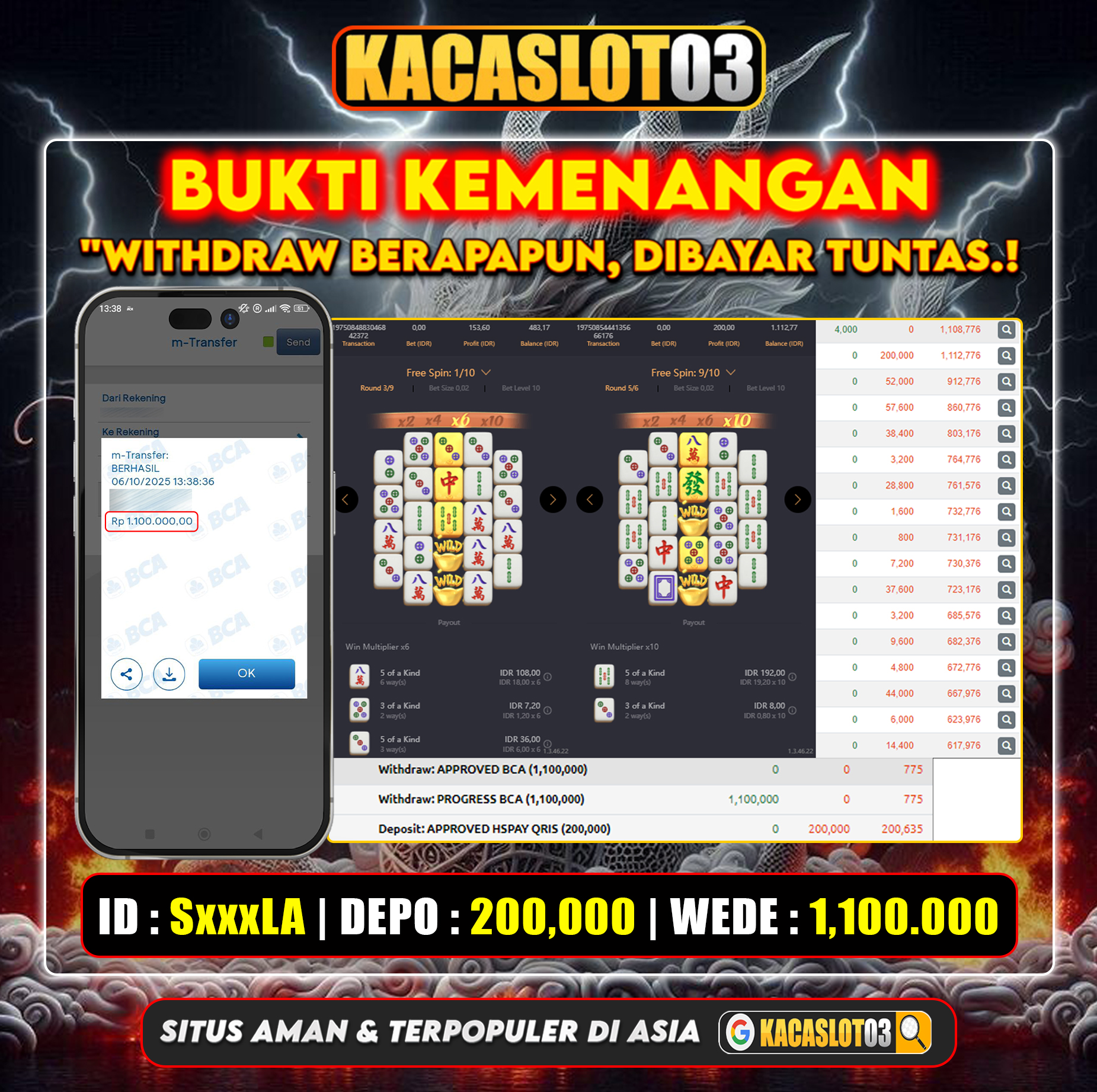 KACASLOT03 Bukti Kemenangan MAHJONG WAYS 