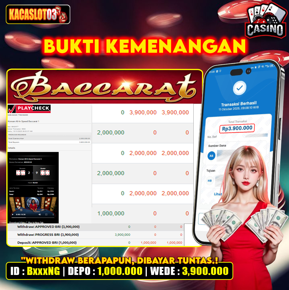 KACASLOT03 Bukti Kemenangan CASINO BACCARAT