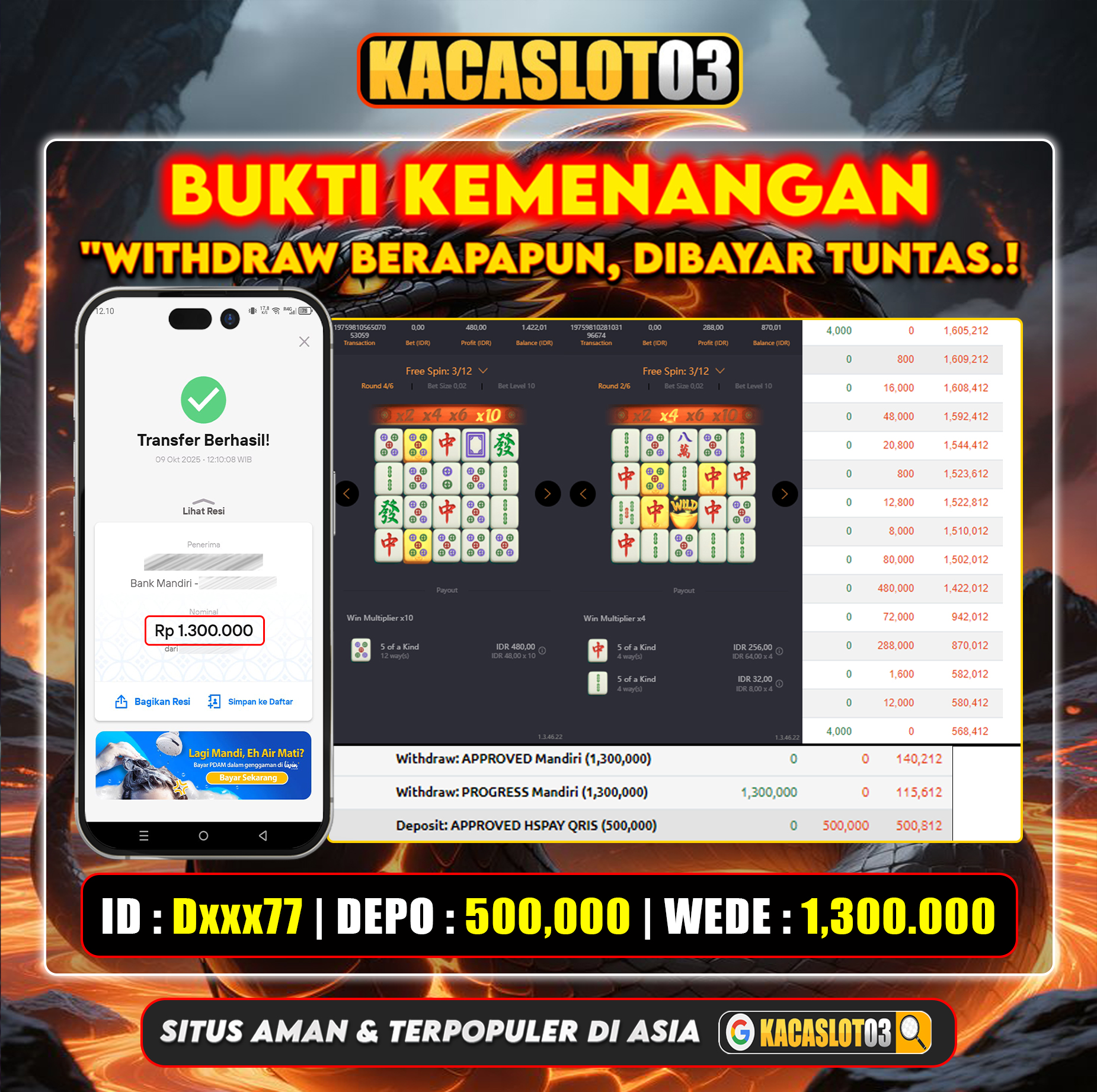 KACASLOT03 Bukti Kemenangan MAHJONG WAYS