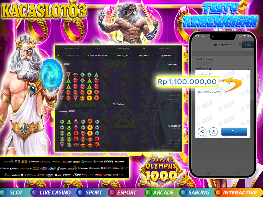 KACASLOT03 Bukti Kemenangan GATES OF OLYMPUS 1000 – PRAGMATIC PLAY