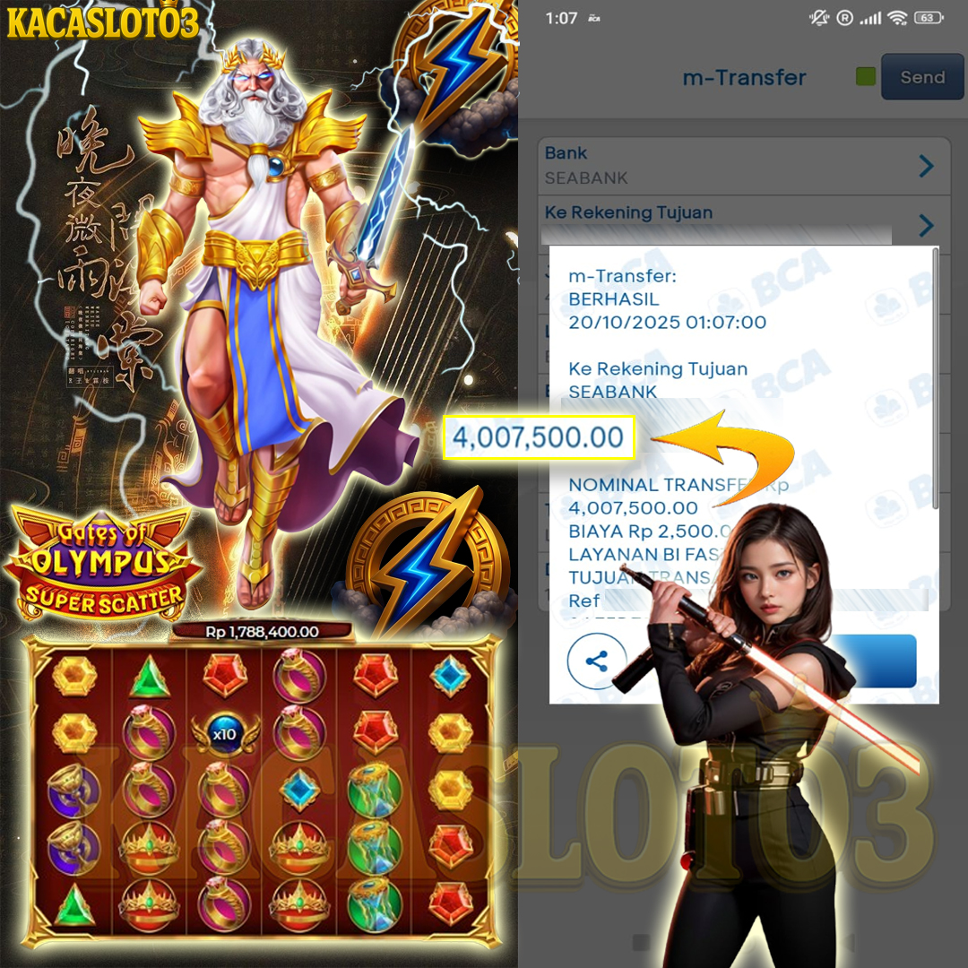 KACASLOT03 Bukti Kemenangan Gates of Olympus Super Scatter – PRAGMATIC PLAY