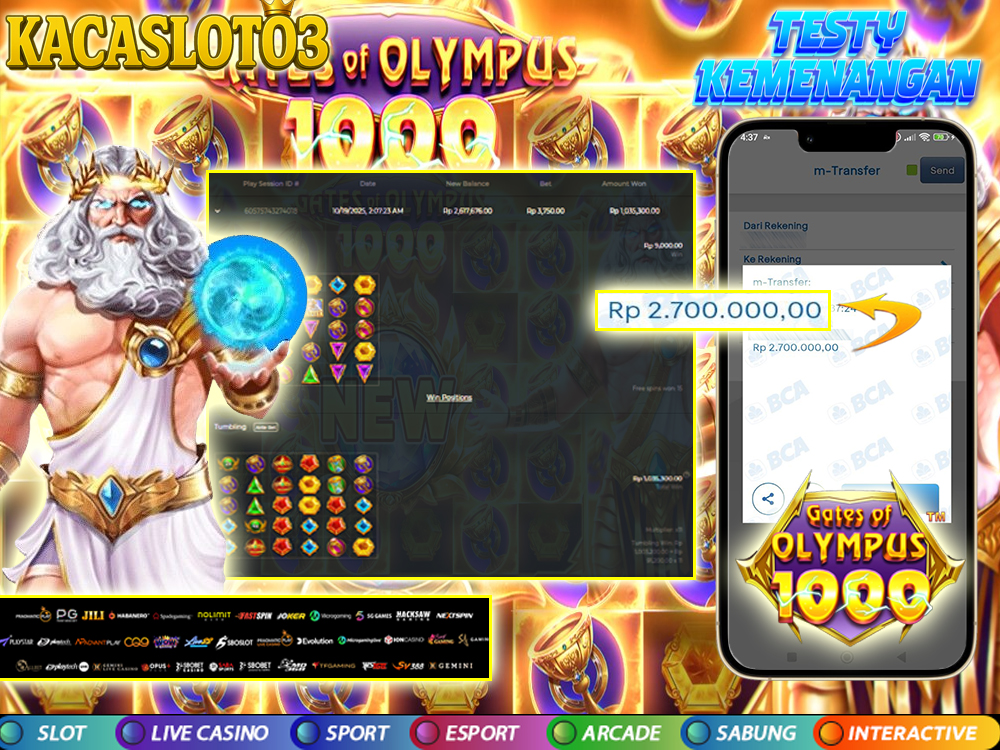 KACASLOT03 Bukti Kemenangan GATES OF OLYMPUS 1000 – PRAGMATIC PLAY