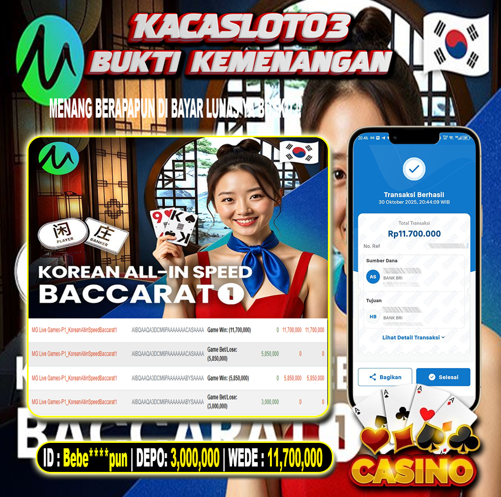 KACASLOT03 Bukti Kemenangan Korean All-In Speed Baccarat 1 – MICROGAMING
