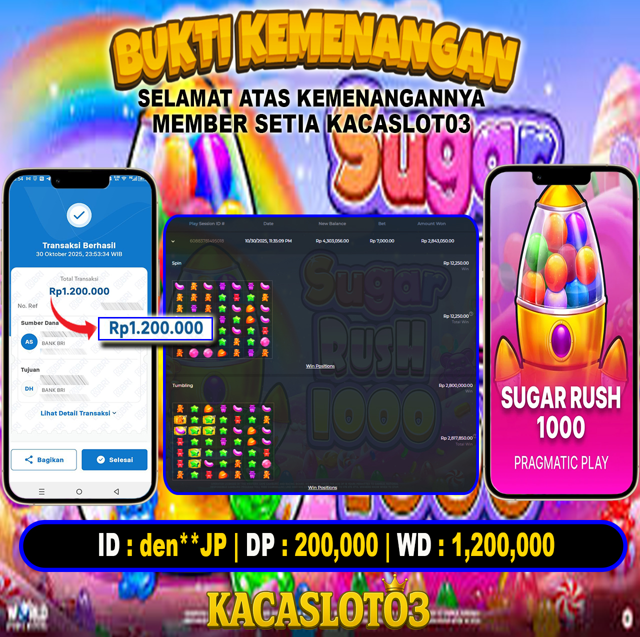 KACASLOT03 Bukti Kemenangan SUGAR RUSH 1000 – PRAGMATIC PLAY