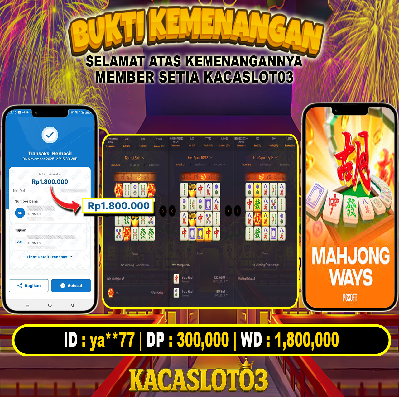 KACASLOT03 Bukti Kemenangan MAHJONG WAYS 1 – PG SOFT