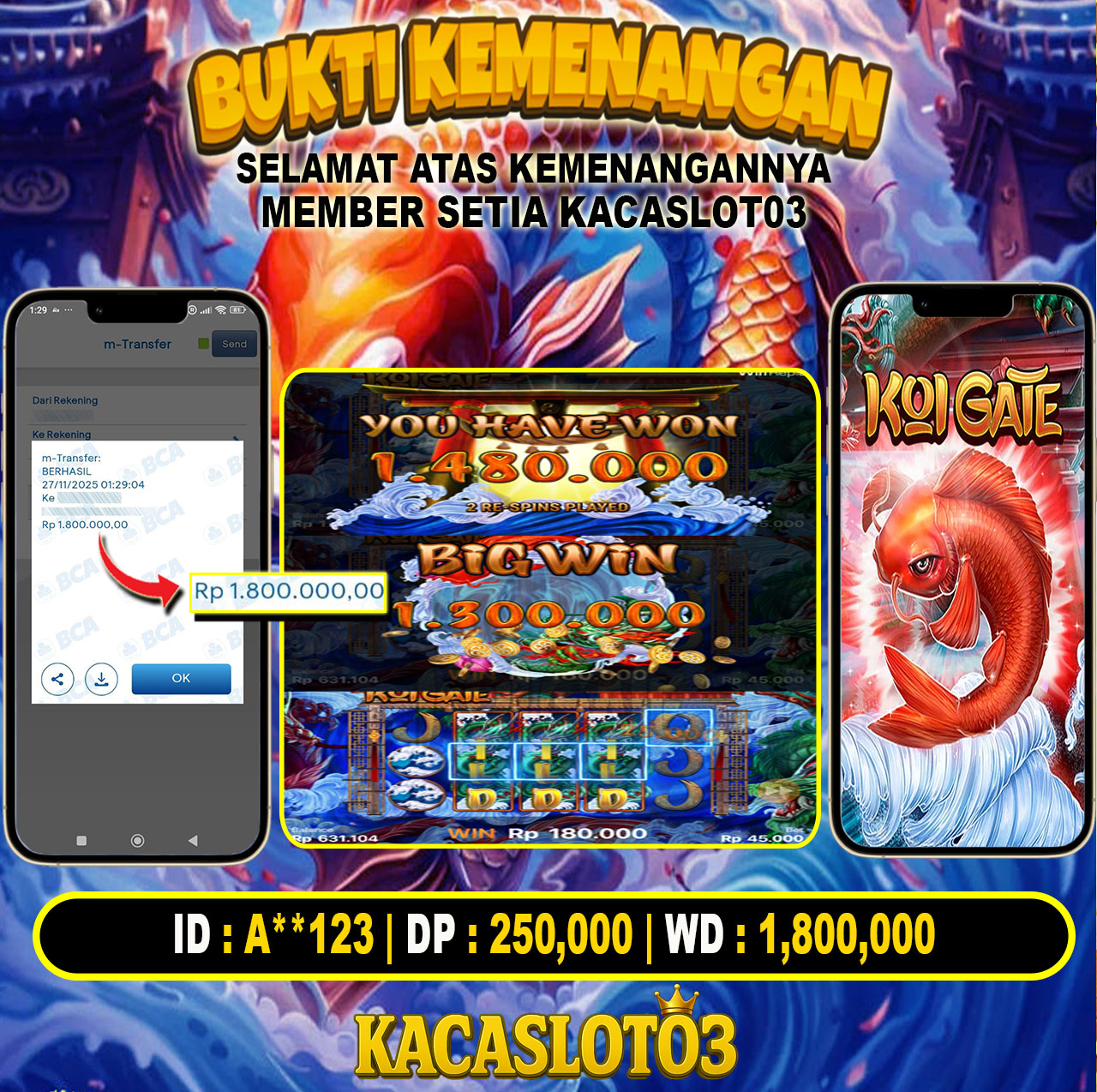KACASLOT03 Bukti Kemenangan KOI GATE – HABANERO