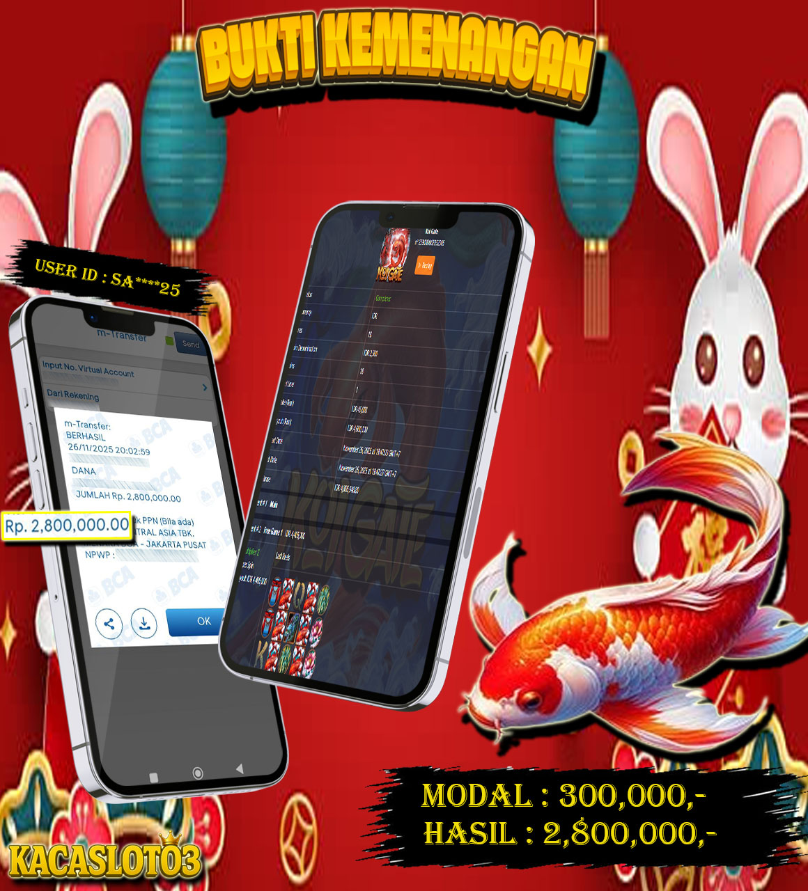 KACASLOT03 Bukti Kemenangan KOI GATE – HABANERO