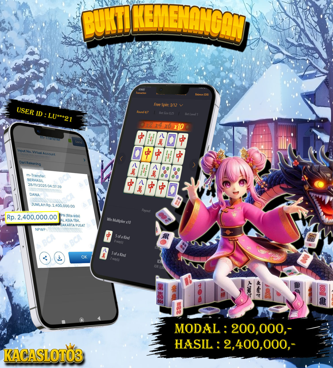 KACASLOT03 Bukti Kemenangan MAHJONG WAYS – PG SOFT