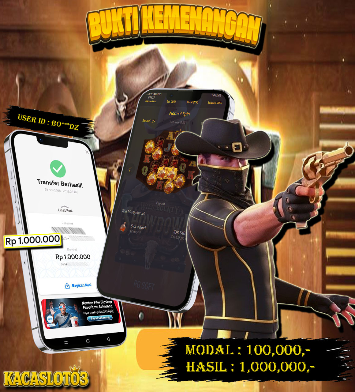 KACASLOT03 Bukti Kemenangan WILD BOUNTY SHOWDOWN – PG SOFT