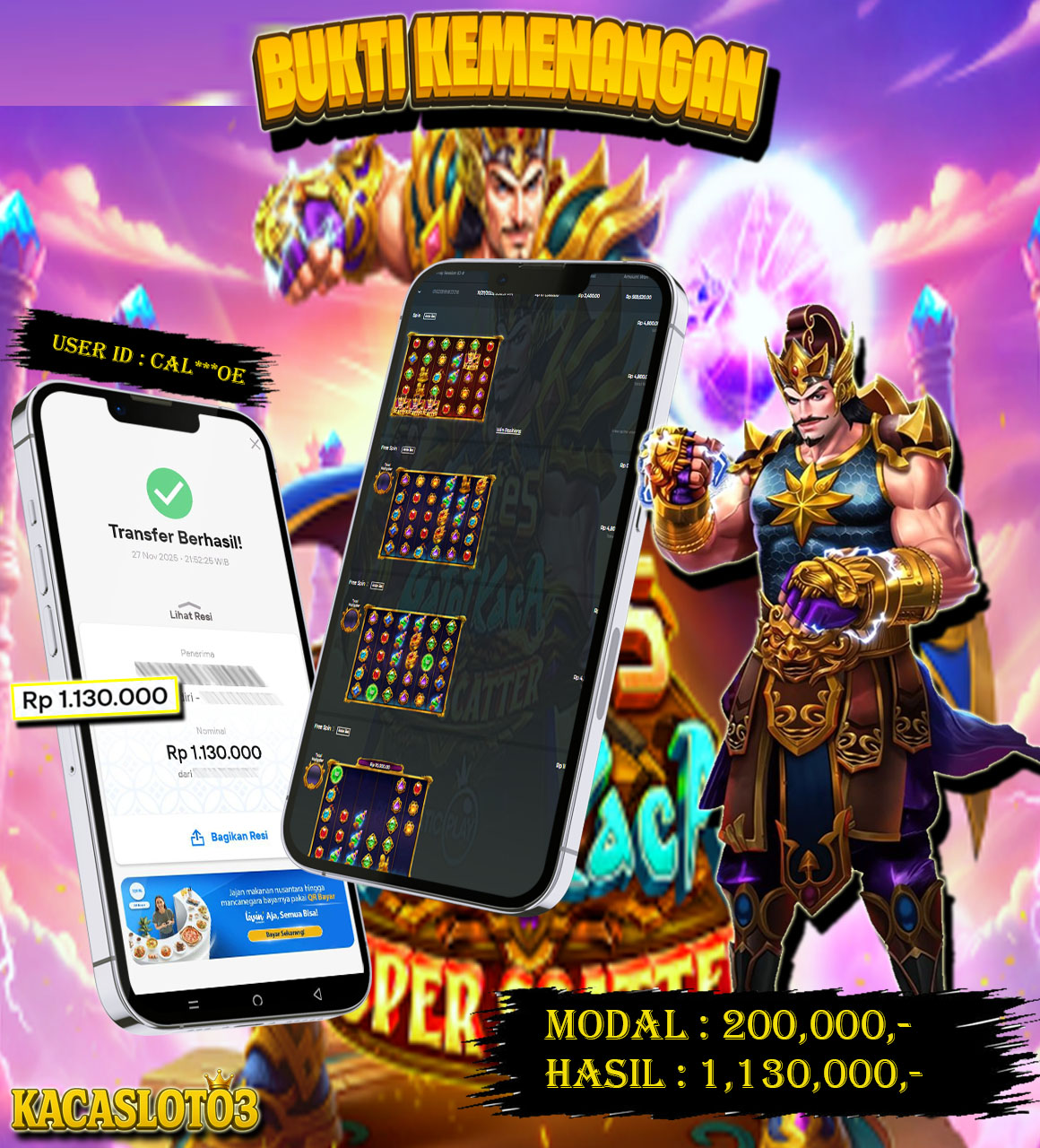 KACASLOT03 Bukti Kemenangan GATES OF GATOTKACA 1000 – PRAGMATIC PLAY