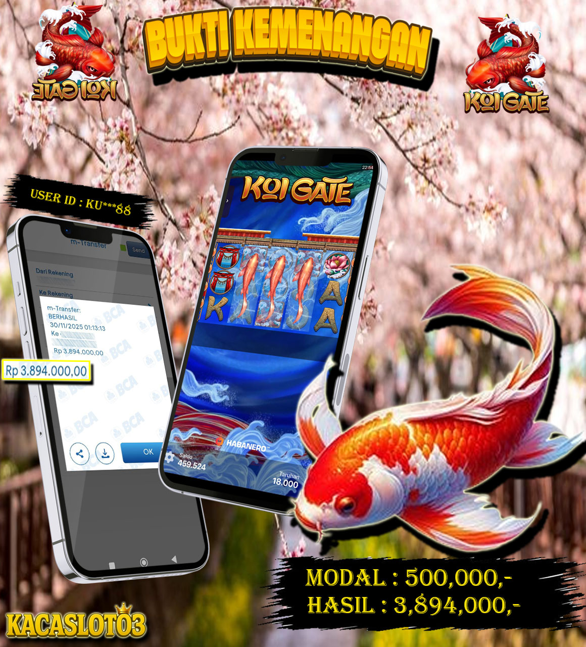 KACASLOT03 Bukti Kemenangan KOI GATE – HABANERO