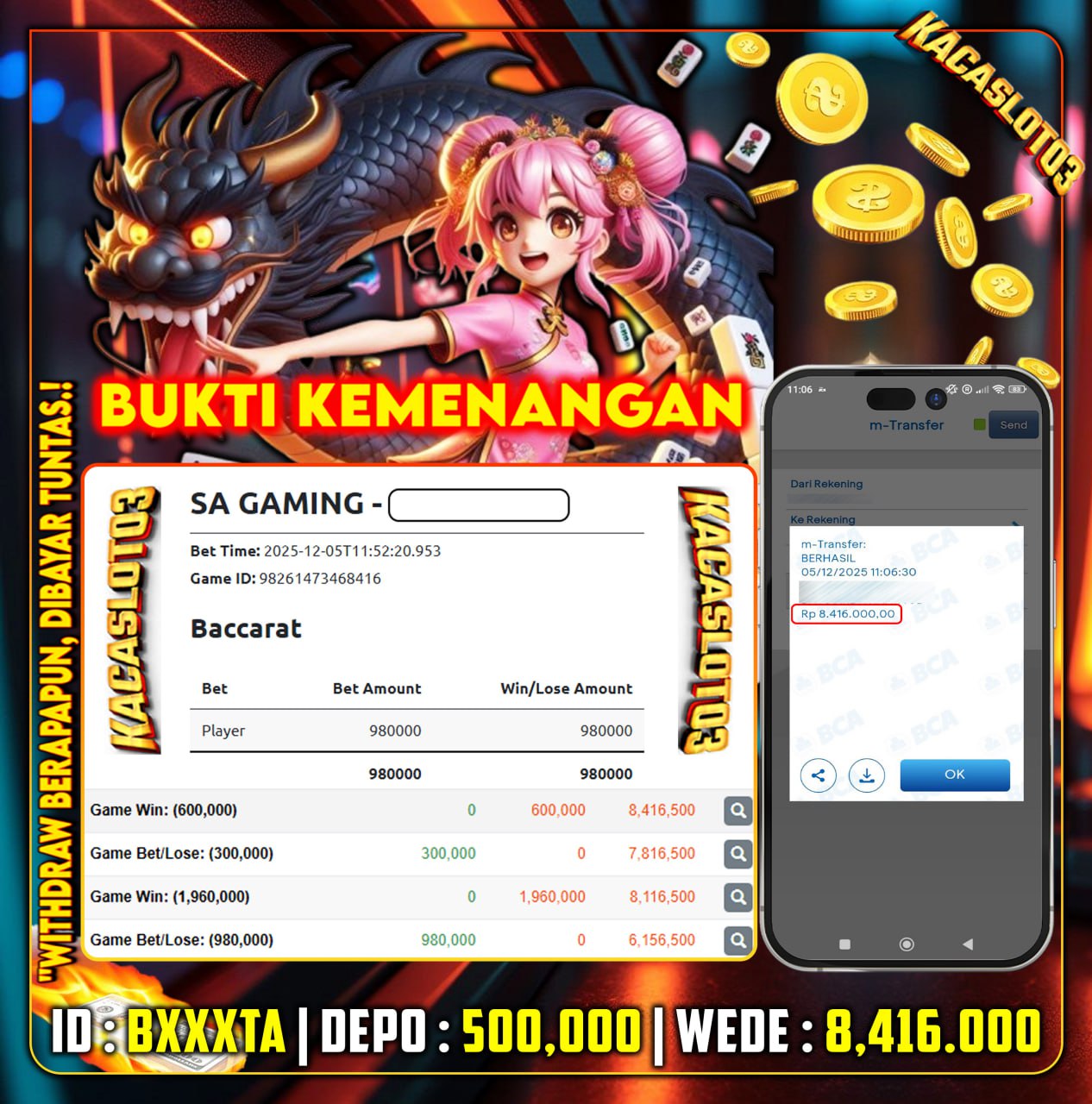 KACASLOT03 Bukti Kemenangan CASINO BACCARAT