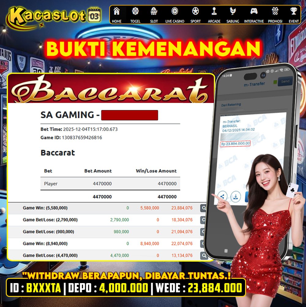 KACASLOT03 Bukti Kemenangan CASINO BACCARAT