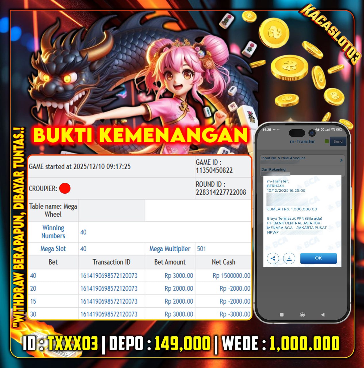 KACASLOT03 Bukti Kemenangan PP-Mega Wheel