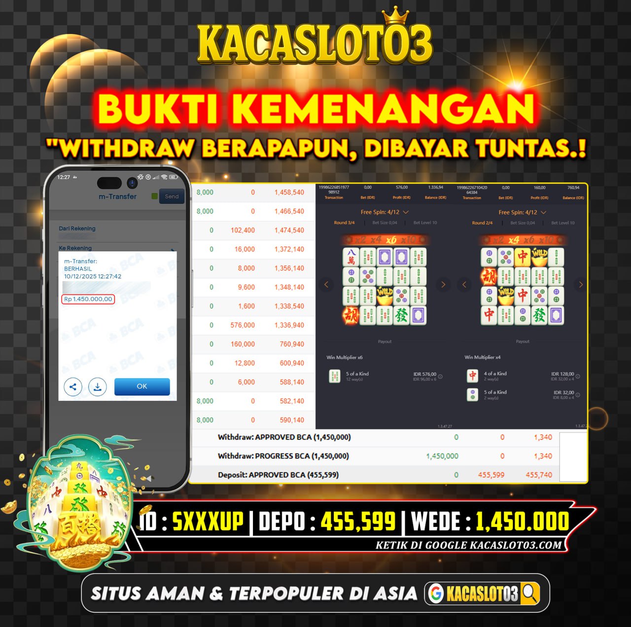 KACASLOT03 Bukti Kemenangan MAHJONG WAYS PG SOFT