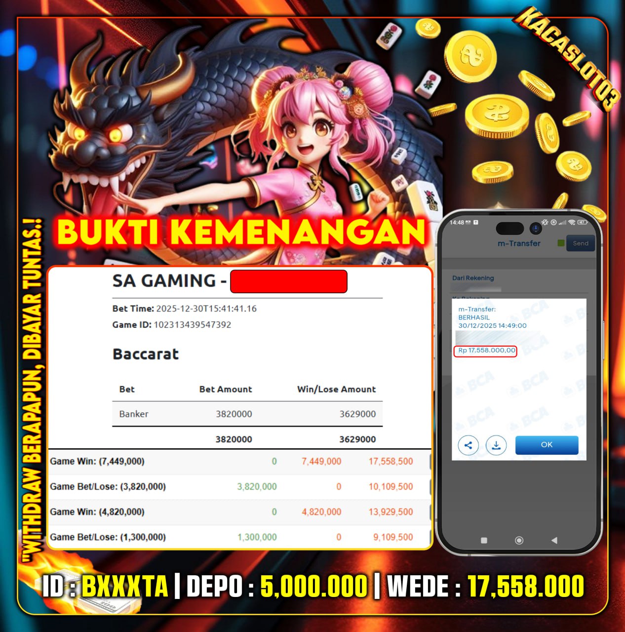 KACASLOT03 Bukti Kemenangan CASINO BACCARAT