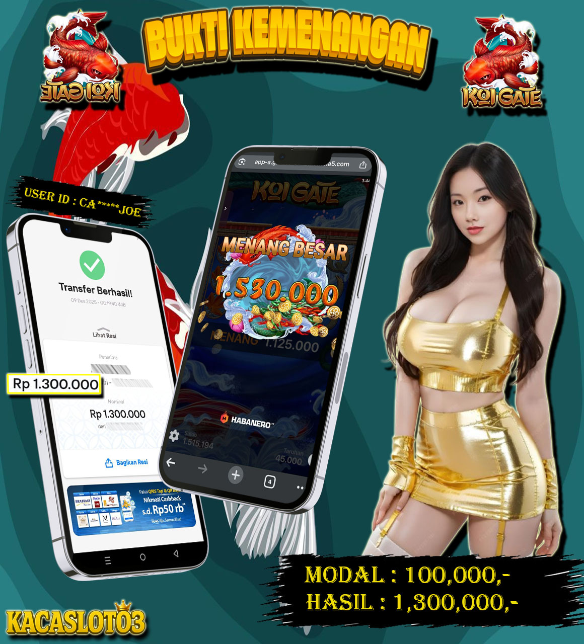 KACASLOT03 Bukti Kemenangan KOI GATE – HABANERO
