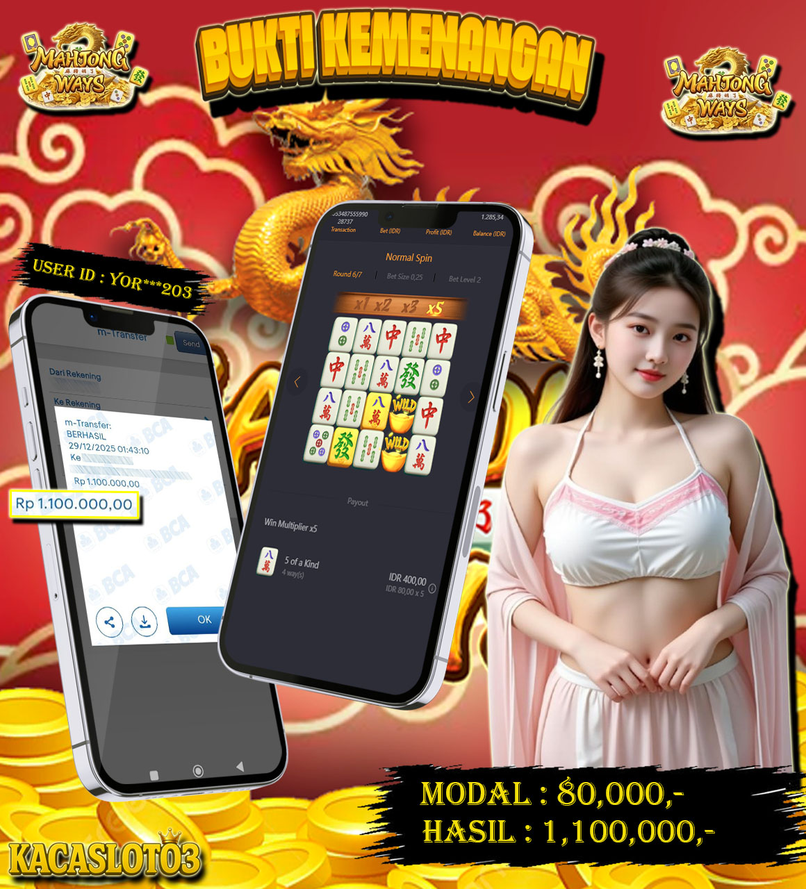 KACASLOT03 Bukti Kemenangan MAHJONG WAYS – PG SOFT