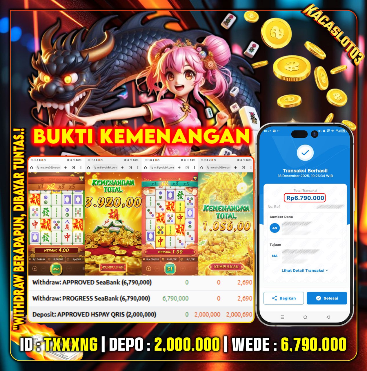 KACASLOT03 Bukti Kemenangan MAHJONG WAYS