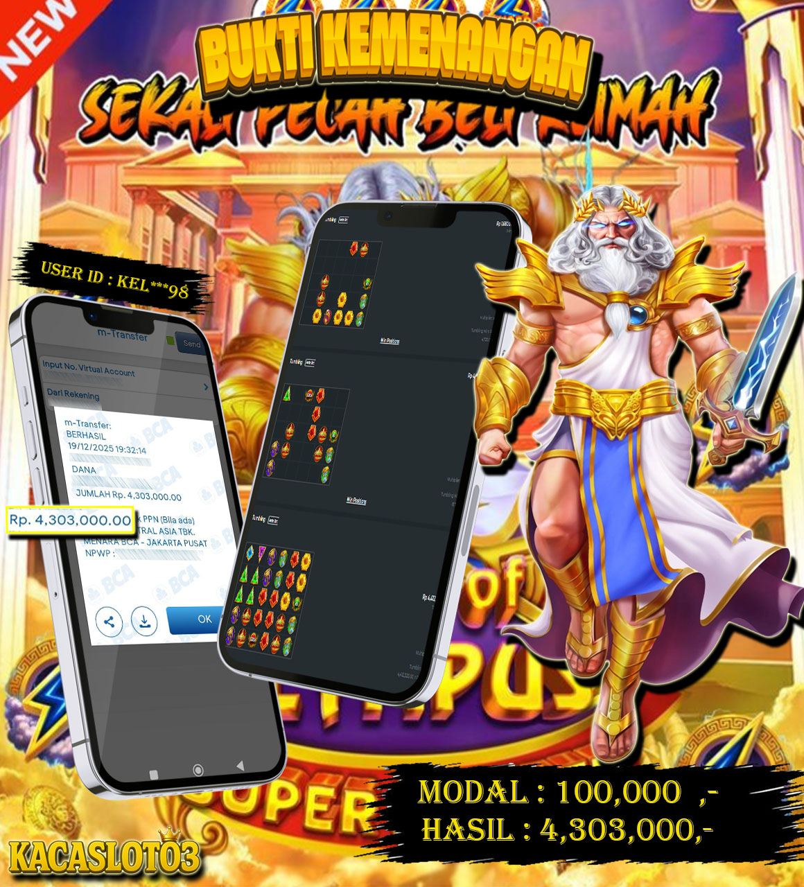 KACASLOT03 Bukti Kemenangan GATES OF OLYMPUS SUPER SCATTER – PRAGMATIC PLAY