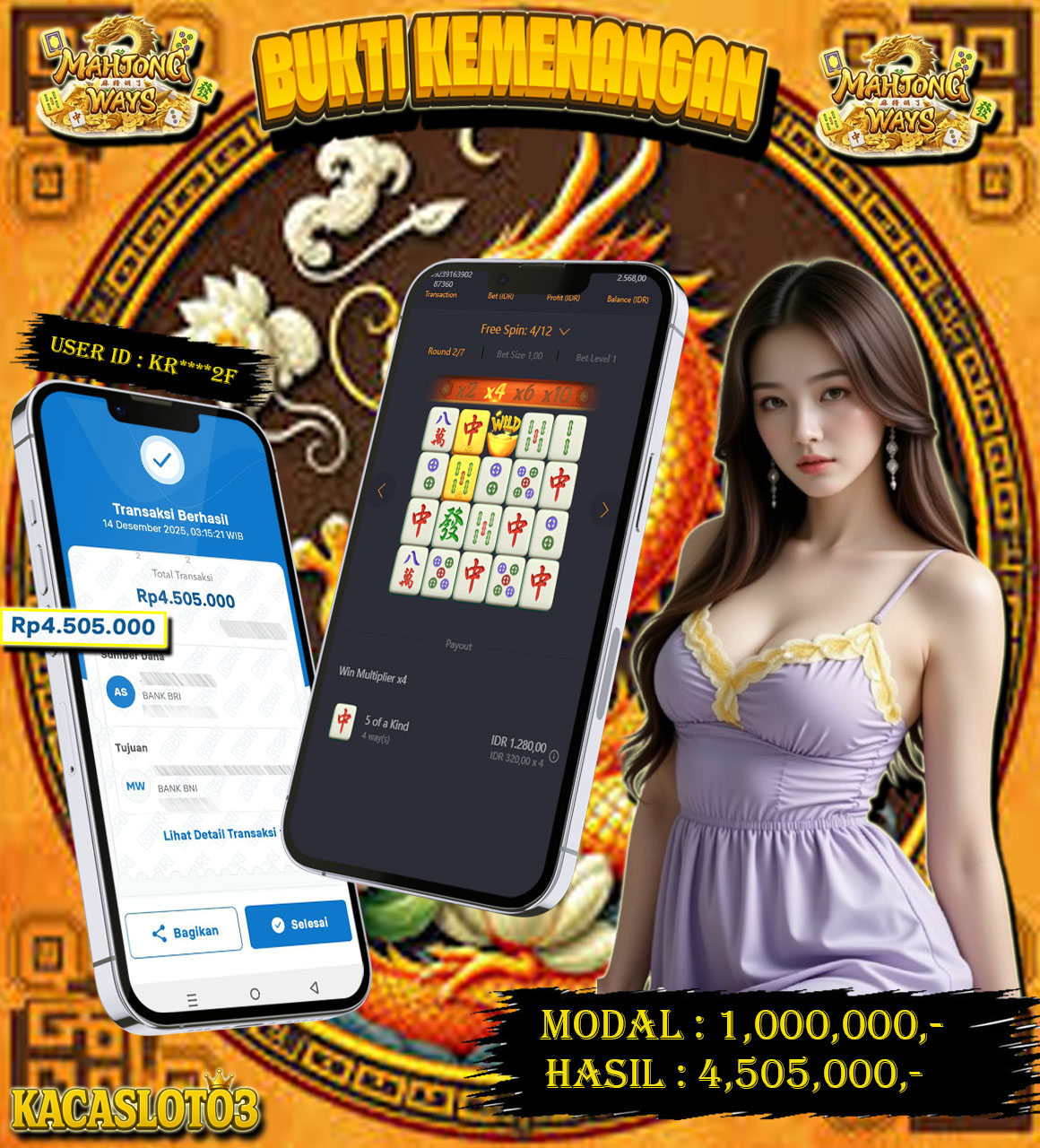 KACASLOT03 Bukti Kemenangan MAHJONG WAYS – PG SOFT