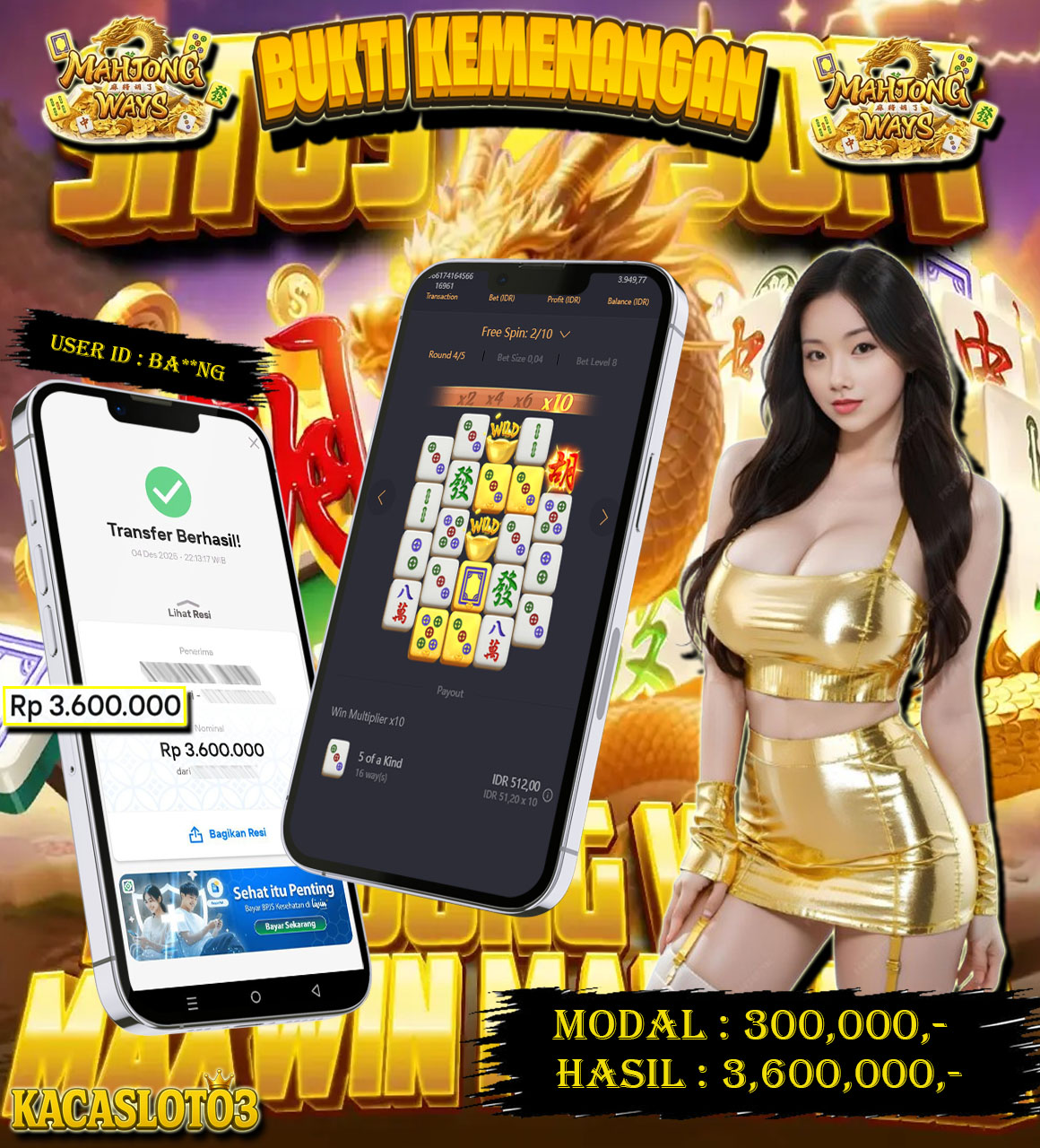 KACASLOT03 Bukti Kemenangan MAHJONG WAYS 2 – PG SOFT