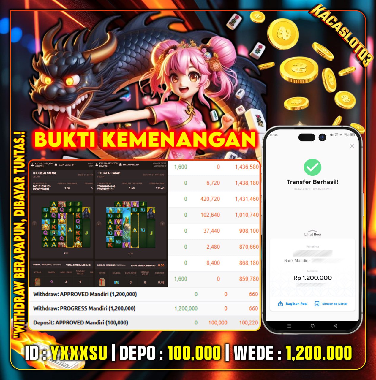 KACASLOT03 Bukti Kemenangan THE GREAT SAFARI
