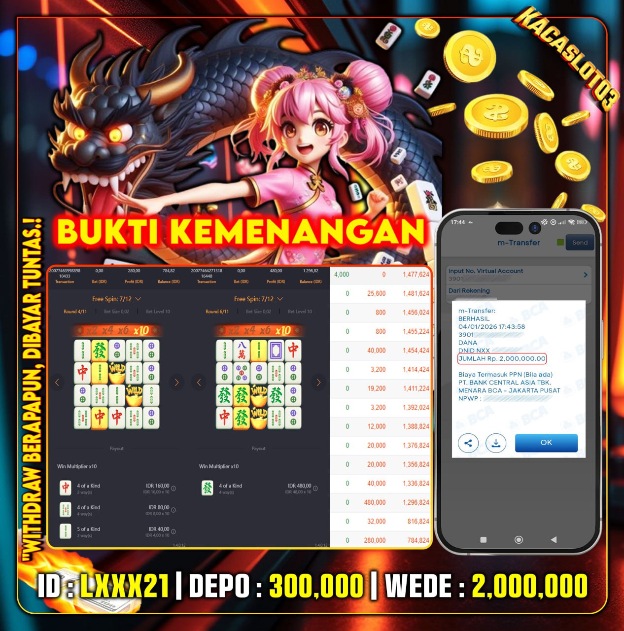 KACASLOT03 Bukti Kemenangan MAHJONG WAYS – PG SOFT