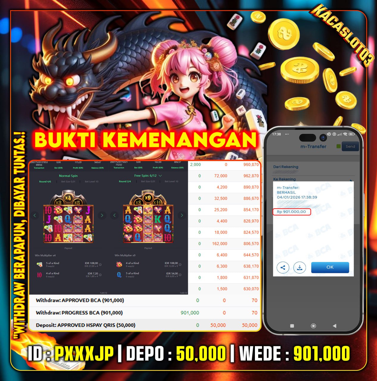 KACASLOT03 Bukti Kemenangan WILD BANDITO – PG SOFT