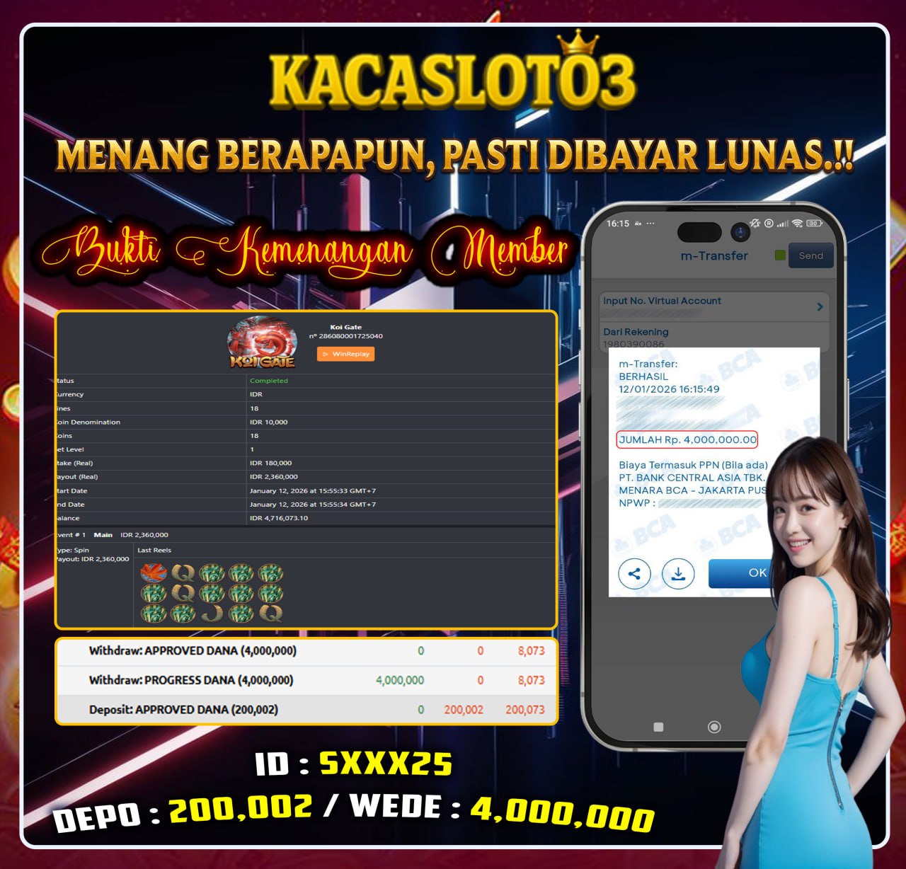 KACASLOT03 Bukti Kemenangan KOI GATE HABANERO