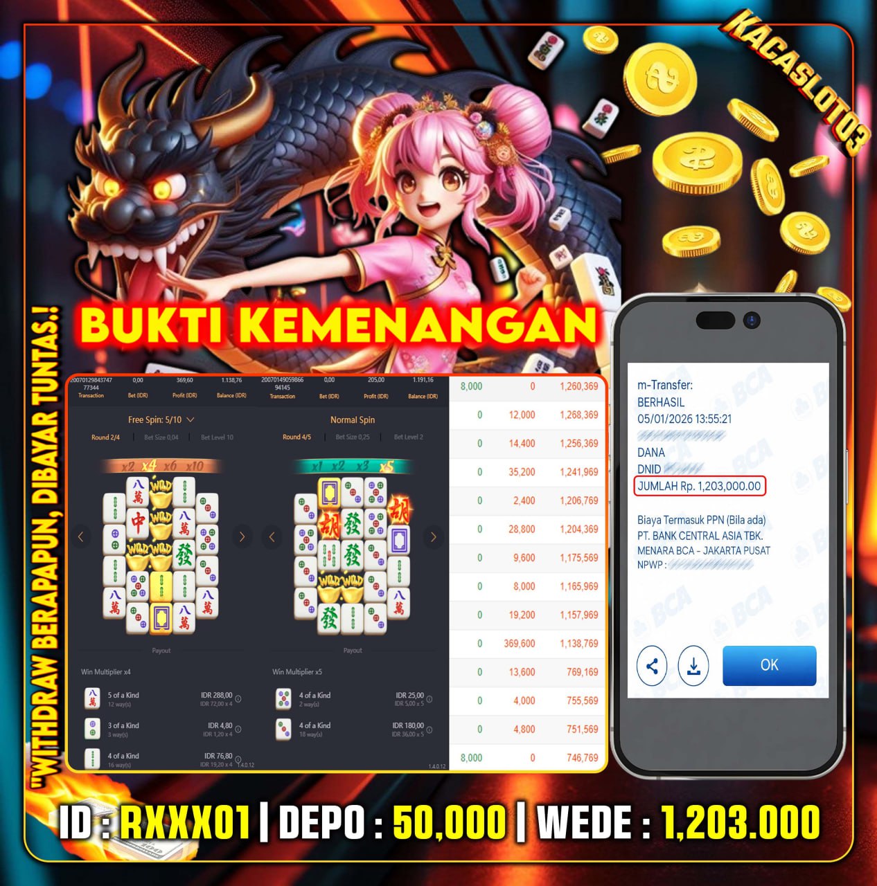 KACASLOT03 Bukti Kemenangan MAHJONG WAYS – PG SOFT