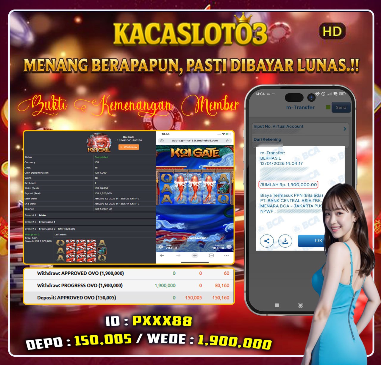 KACASLOT03 Bukti Kemenangan KOI GATE HABANERO